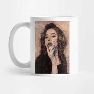 Girl with curly hair portrait Mug